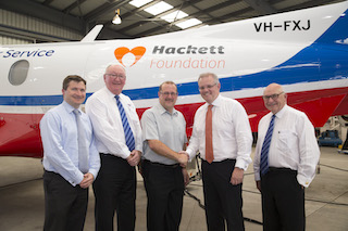 From left, Matt Williams MP, John Lynch, Simon Hackett, Treasurer Scott Morrison and David Hills